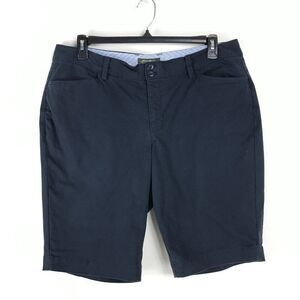 Eddie Bauer Bermuda Shorts Women's Plus Size 16 Navy Blue Outdoor Summer Stretch